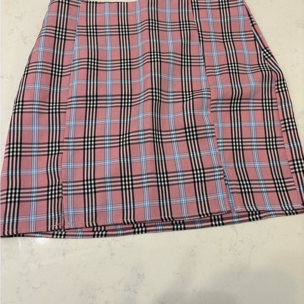 Plaid Pink and Black Women's Skirt